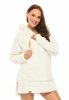 MijaCulture - super soft and cozy maternity and nursing sweatshirt with hood BEAR M022 ecru